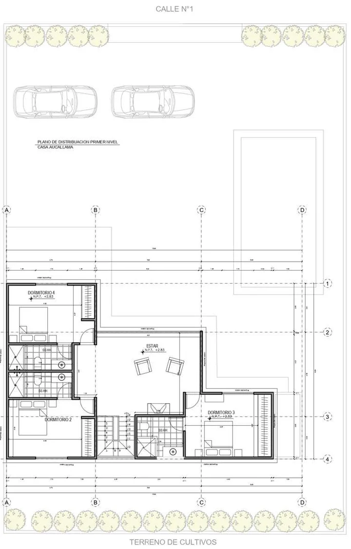 Plano de distribución del segundo piso de CASA AUCALLAMA