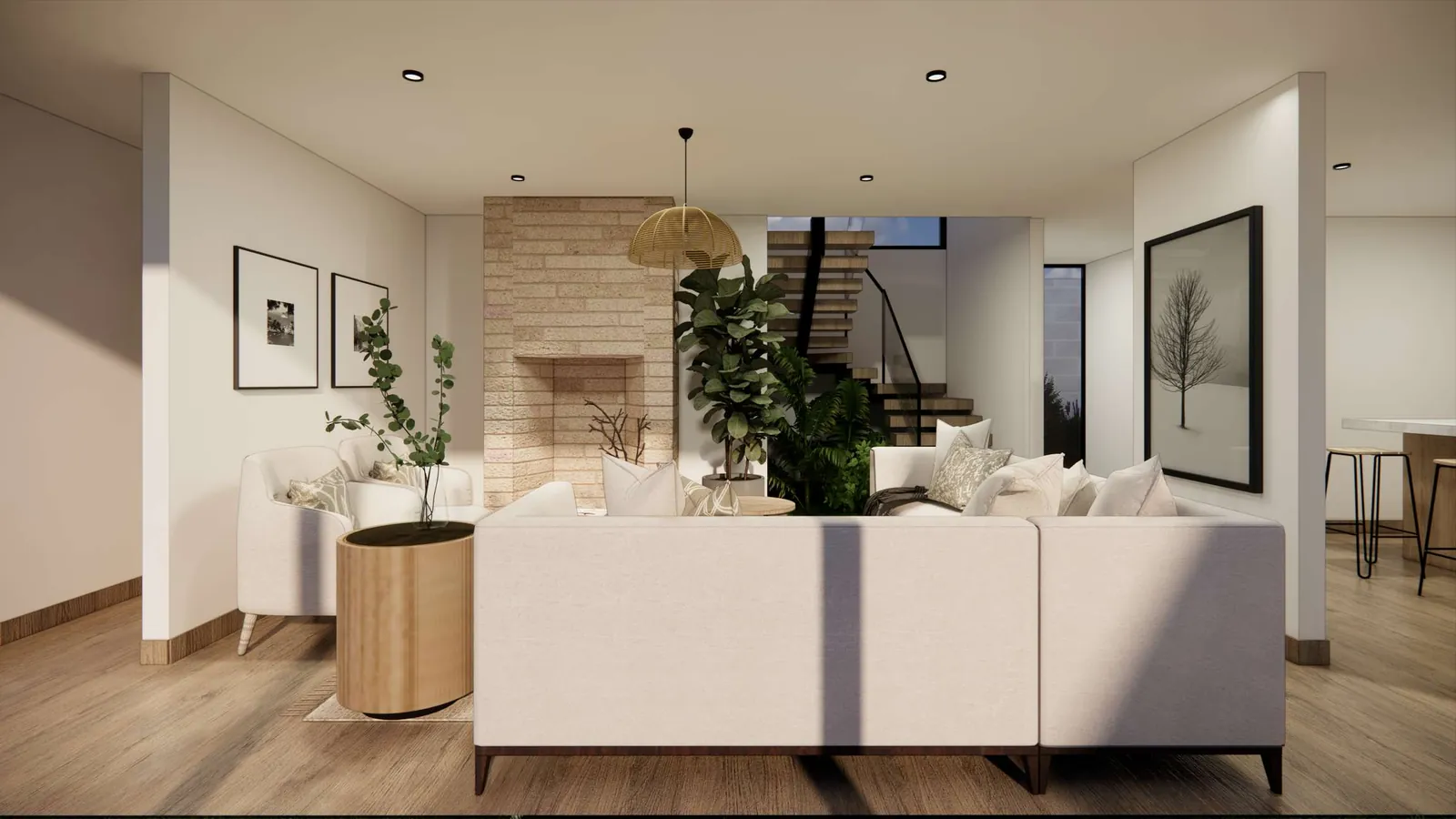 CASA AUCALLAMA — Sala y escalera