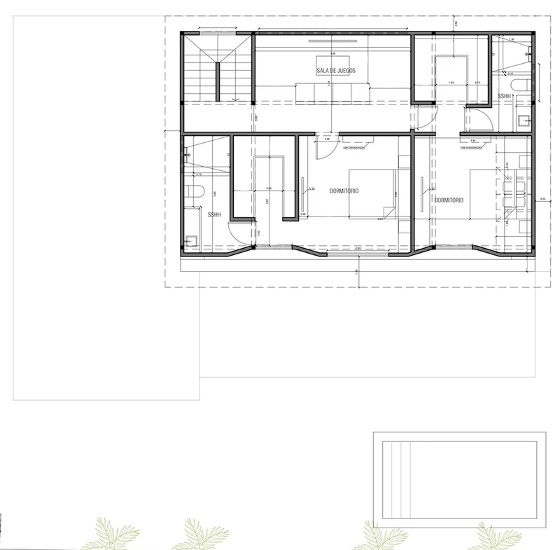 Plano de distribución del segundo piso de CASA GALÁPAGOS