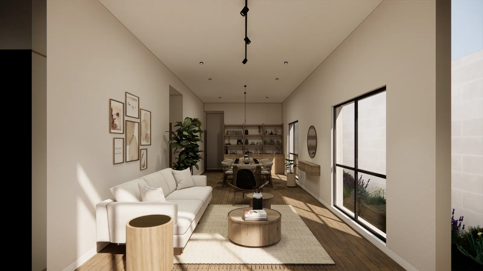 CASA LA MOLINA — Sala y comedor en un solo ambiente