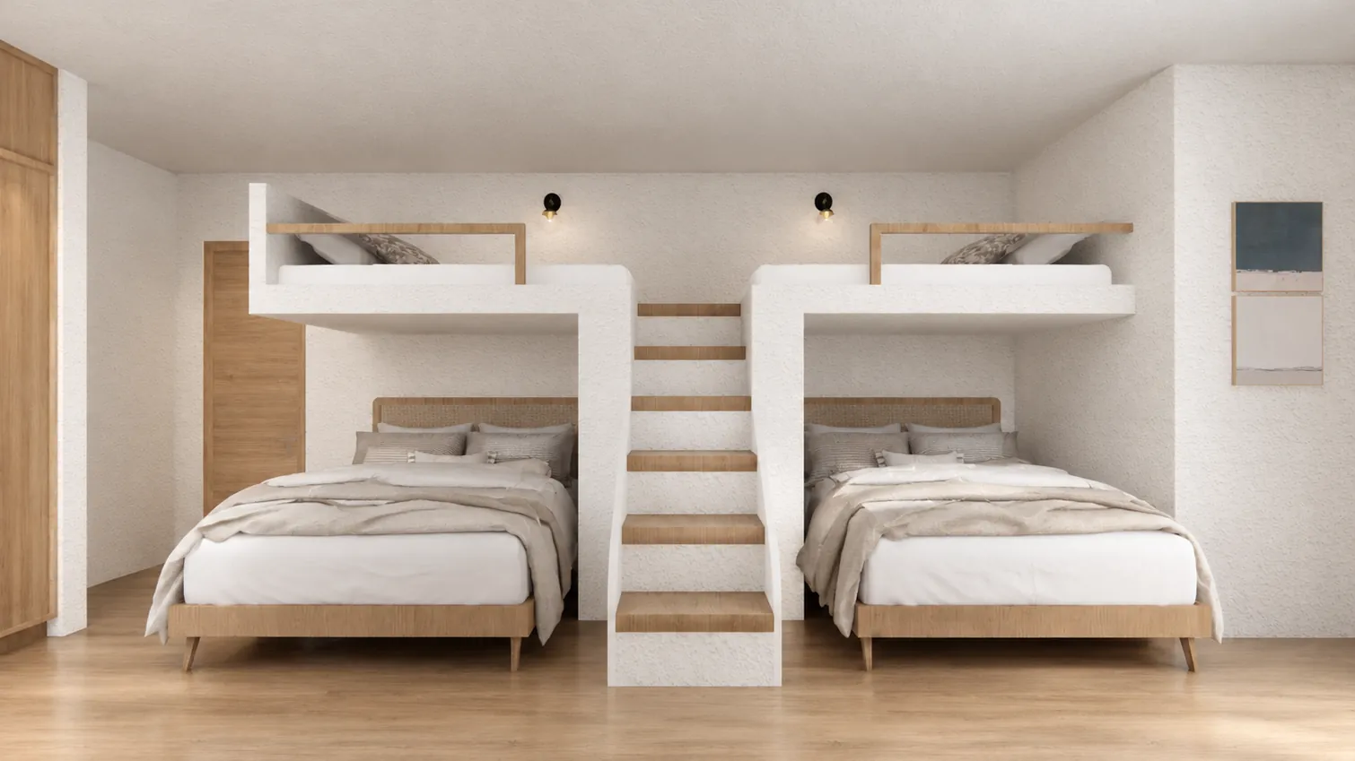 CASA LAGUNAS — Dormitorio con camas en altillo
