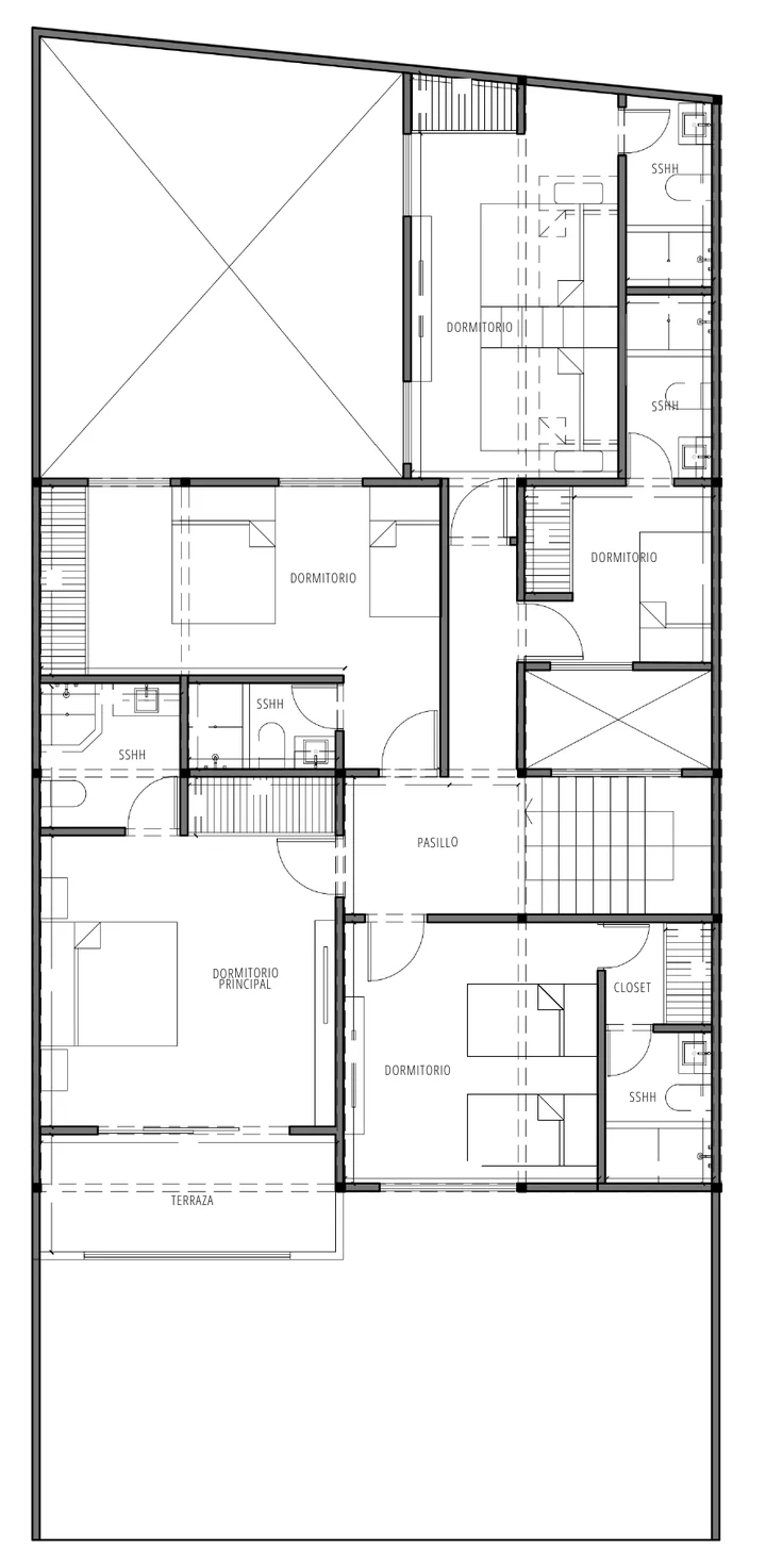 Plano de distribución del segundo piso de CASA LAGUNAS