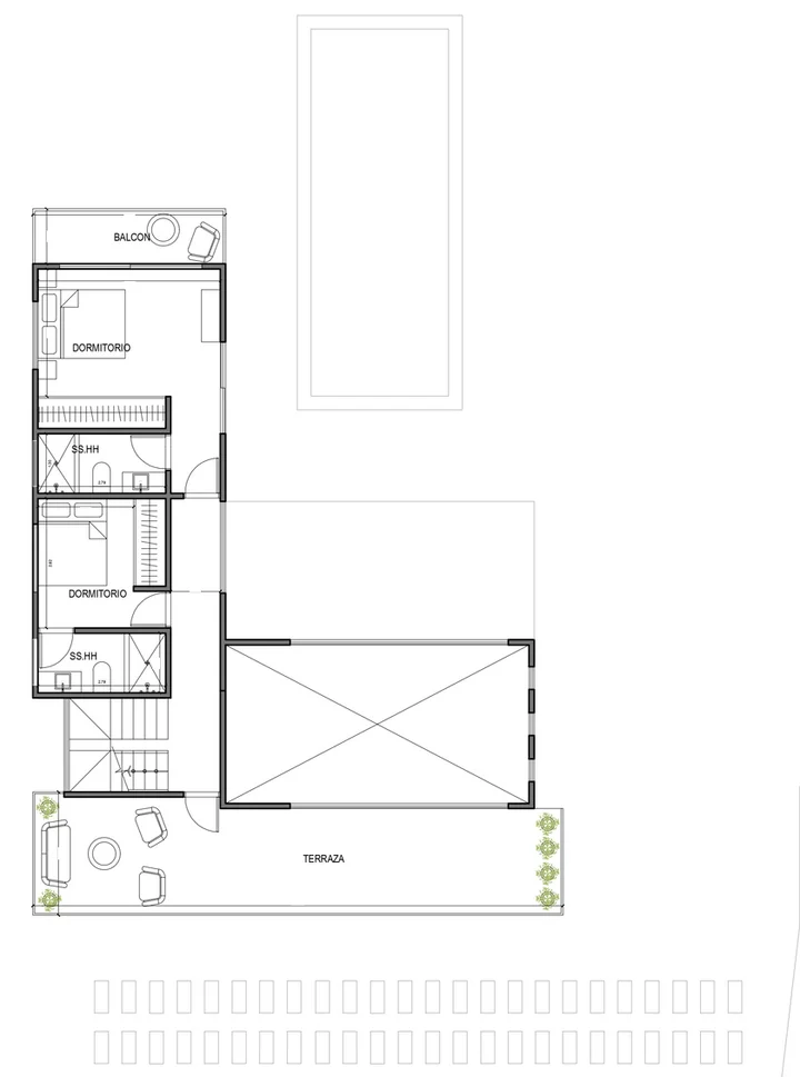 Plano de distribución del segundo piso de CASA TRUJILLO