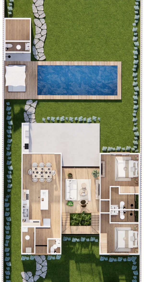 Plano de distribución del primer piso de CASA ZORRITOS