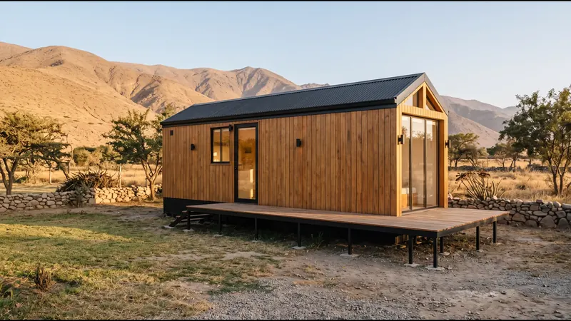 Tiny SIP-S 20 con terraza en un terreno de campo